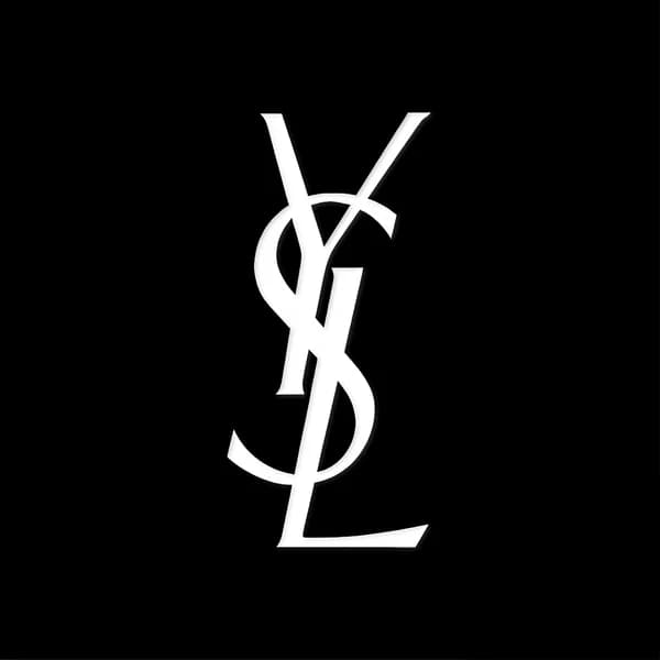 Monogramme d’Yves Saint Laurent sur fond noir